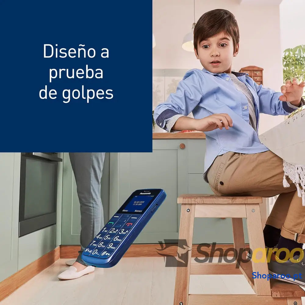 Panasonic KX TU110EXC Telemóvel para idosos 1,77 polegadas (160 x 128) ecrã e teclas grandes botão SOS resistente