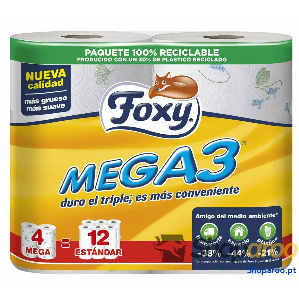 Papel Higiénico Foxy Mega3 (4 Unidades)