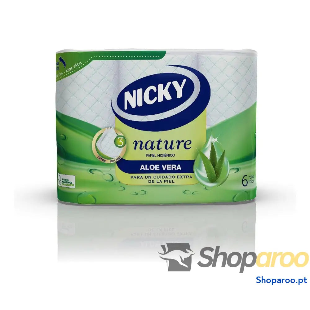 Papel Higiénico Nature Aloe Vera Nicky (6 uds)