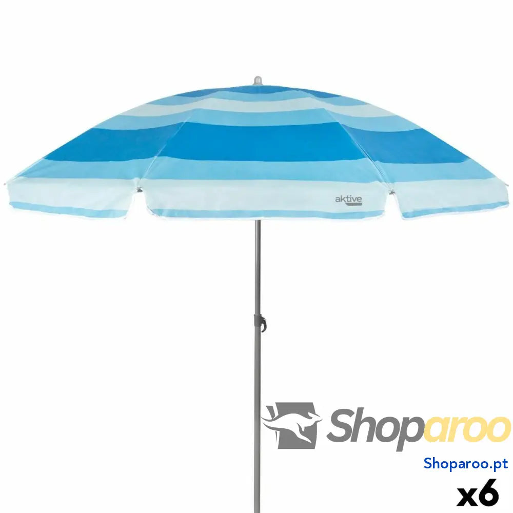 Parasol Aktive Azul Poliéster 200 x 194,5 x 200 cm (6 Unidades)