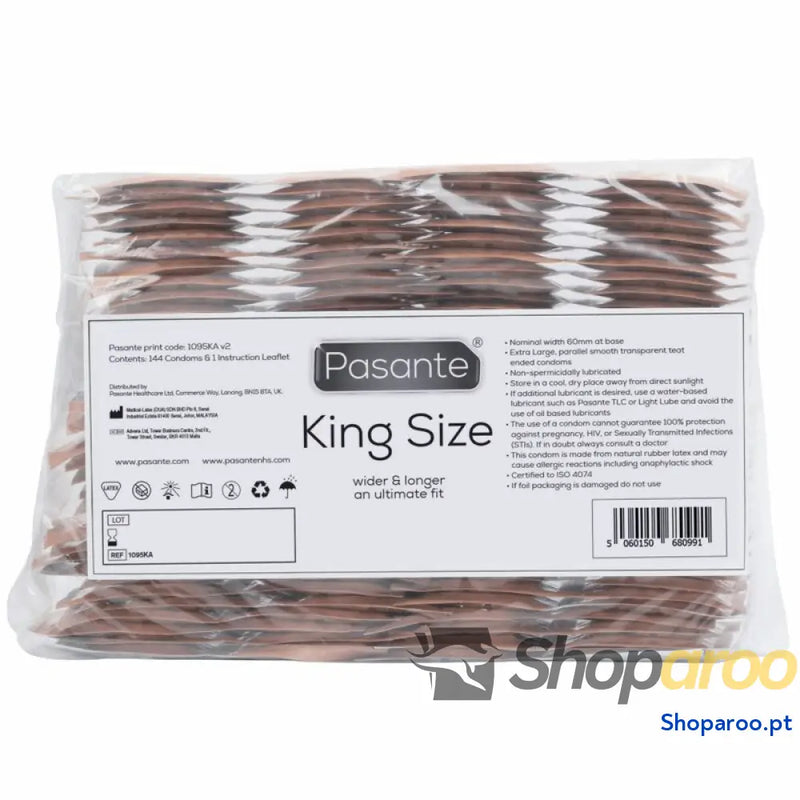 PASANTE SACO DE PRESERVATIVOS KING SIZE 144 UNIDADES