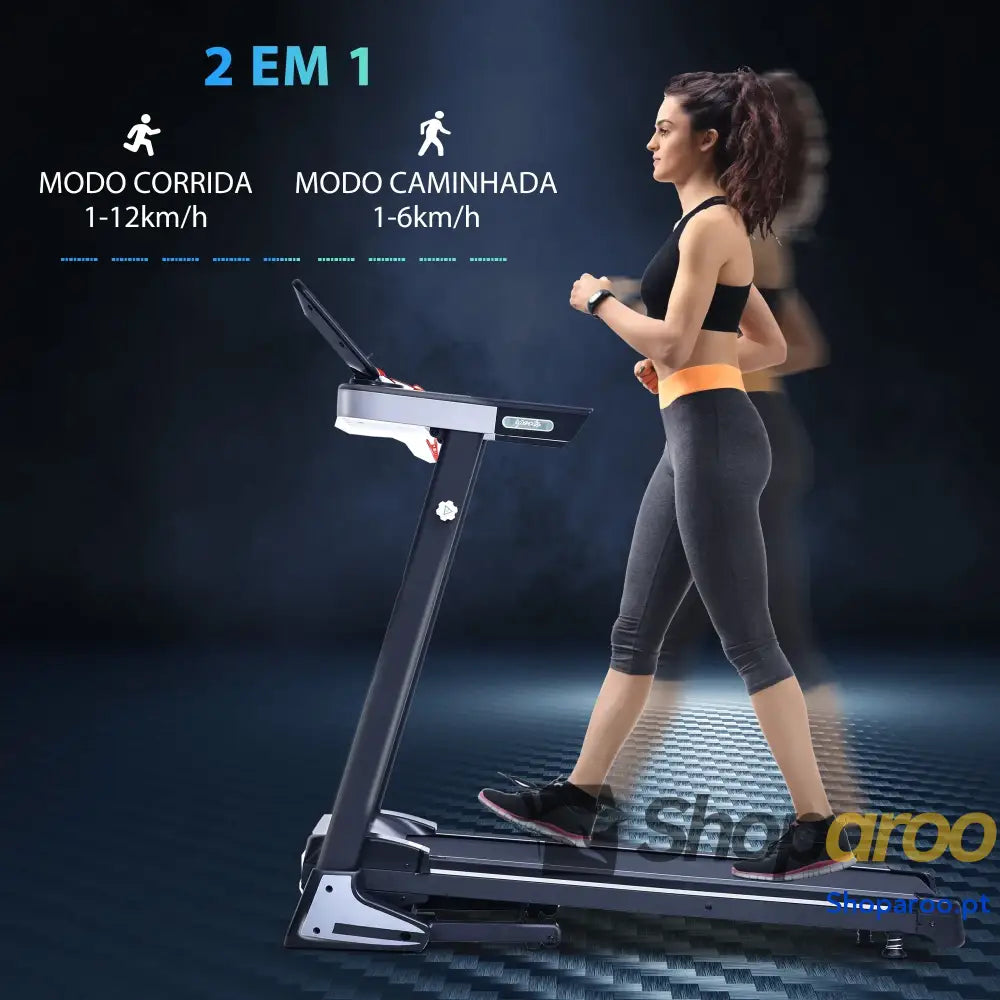 Passadeira Elétrica Dobrável com Ecrã LCD e 12 Programas Preta