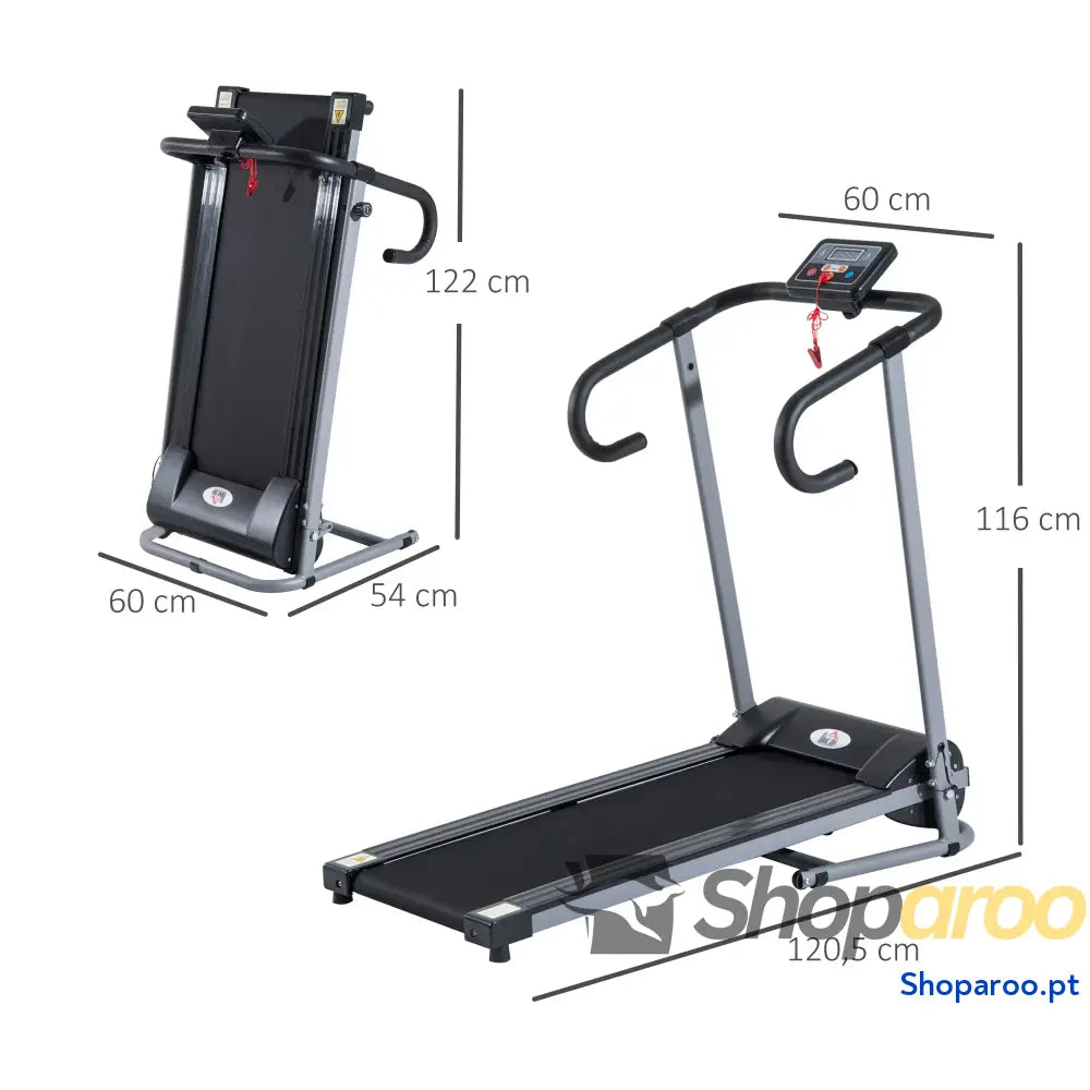 Passadeira Elétrica Dobrável com Velocidade 1 10km/h Ecrã LCD e Carga Máxima 110kg para Casa Escritório 120,5x60x116 cm
