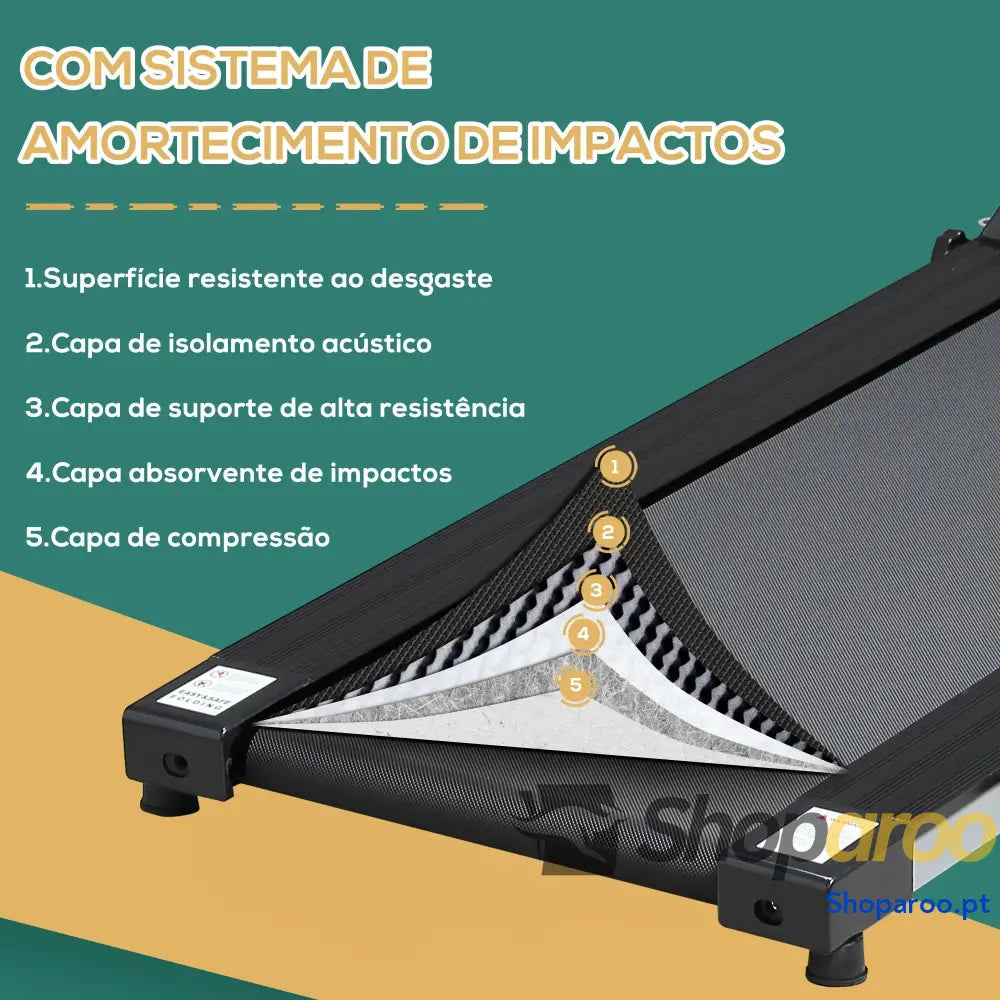 Passadeira Elétrica Dobrável com Velocidade 1 10km/h Ecrã LCD e Carga Máxima 110kg para Casa Escritório 120,5x60x116 cm