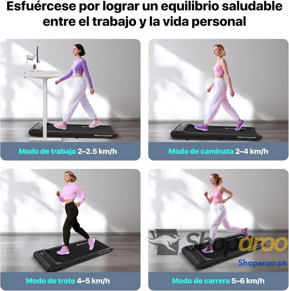 Passadeira para caminhar Portátil e compacta casa/escritório com controlo remoto suporta 120 kg velocidade ajustável 2
