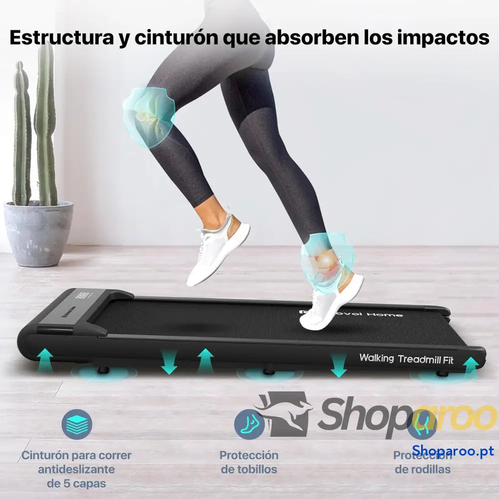 Passadeira para caminhar Portátil e compacta casa/escritório com controlo remoto suporta 120 kg velocidade ajustável 2