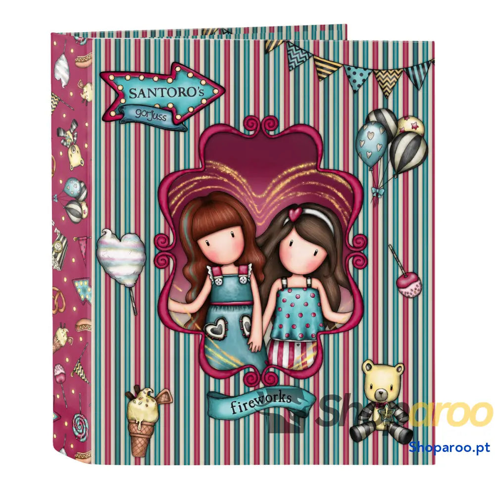 Pasta com argolas Gorjuss Fireworks Grená A4 27 x 33 x 6 cm
