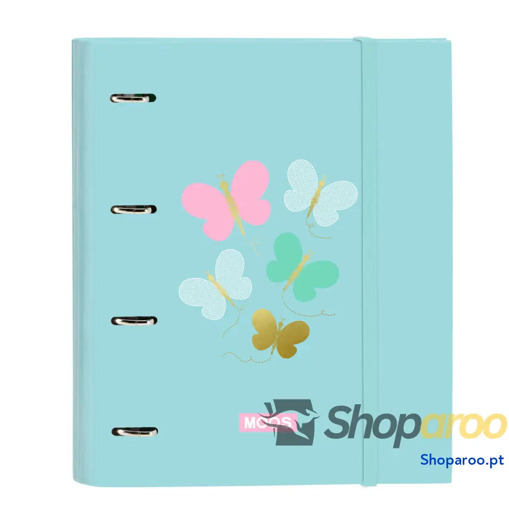 Pasta com argolas Moos Butterflies Azul 27 x 32 x 3.5 cm