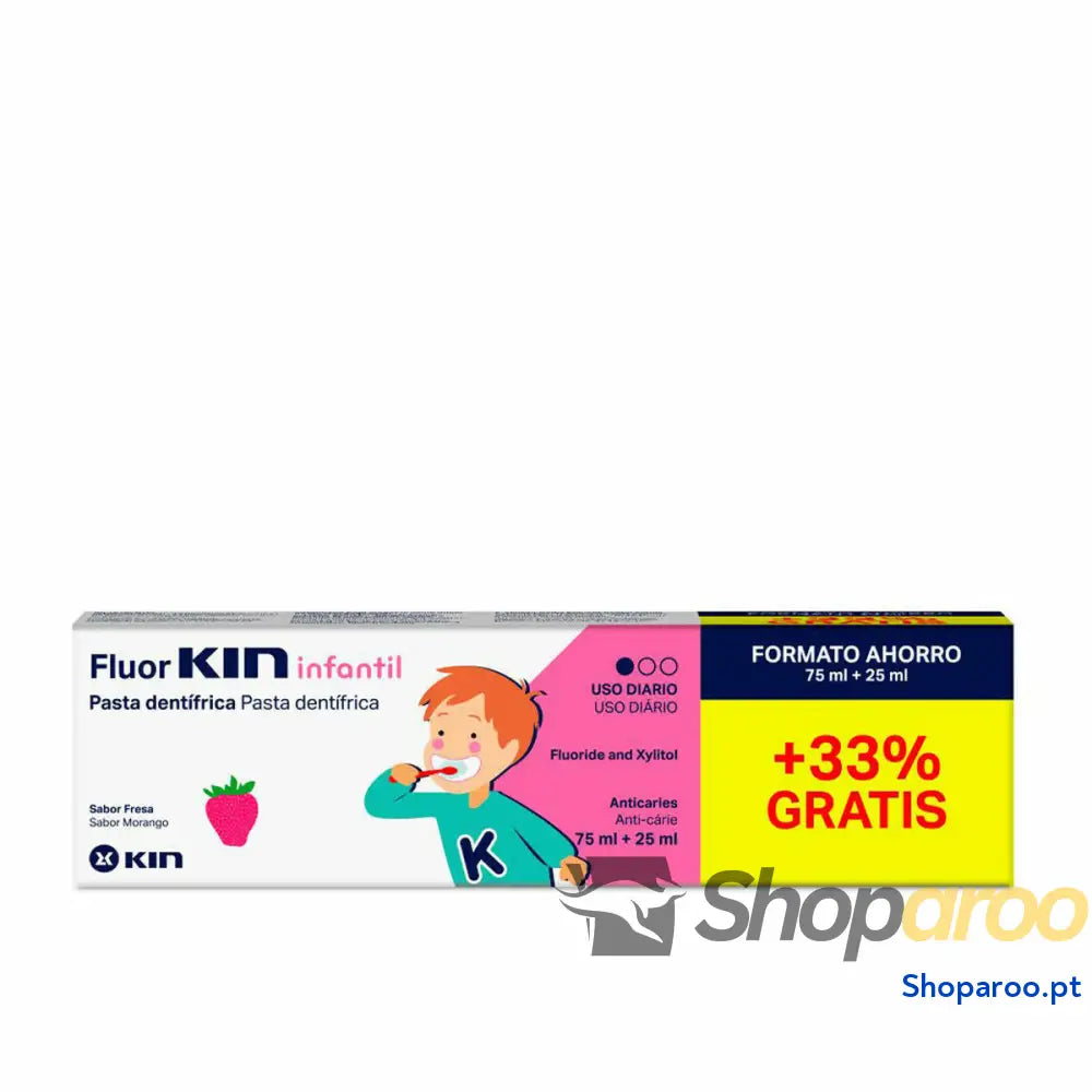 Pasta de dentes Kin Fluorkin Morango 25 ml