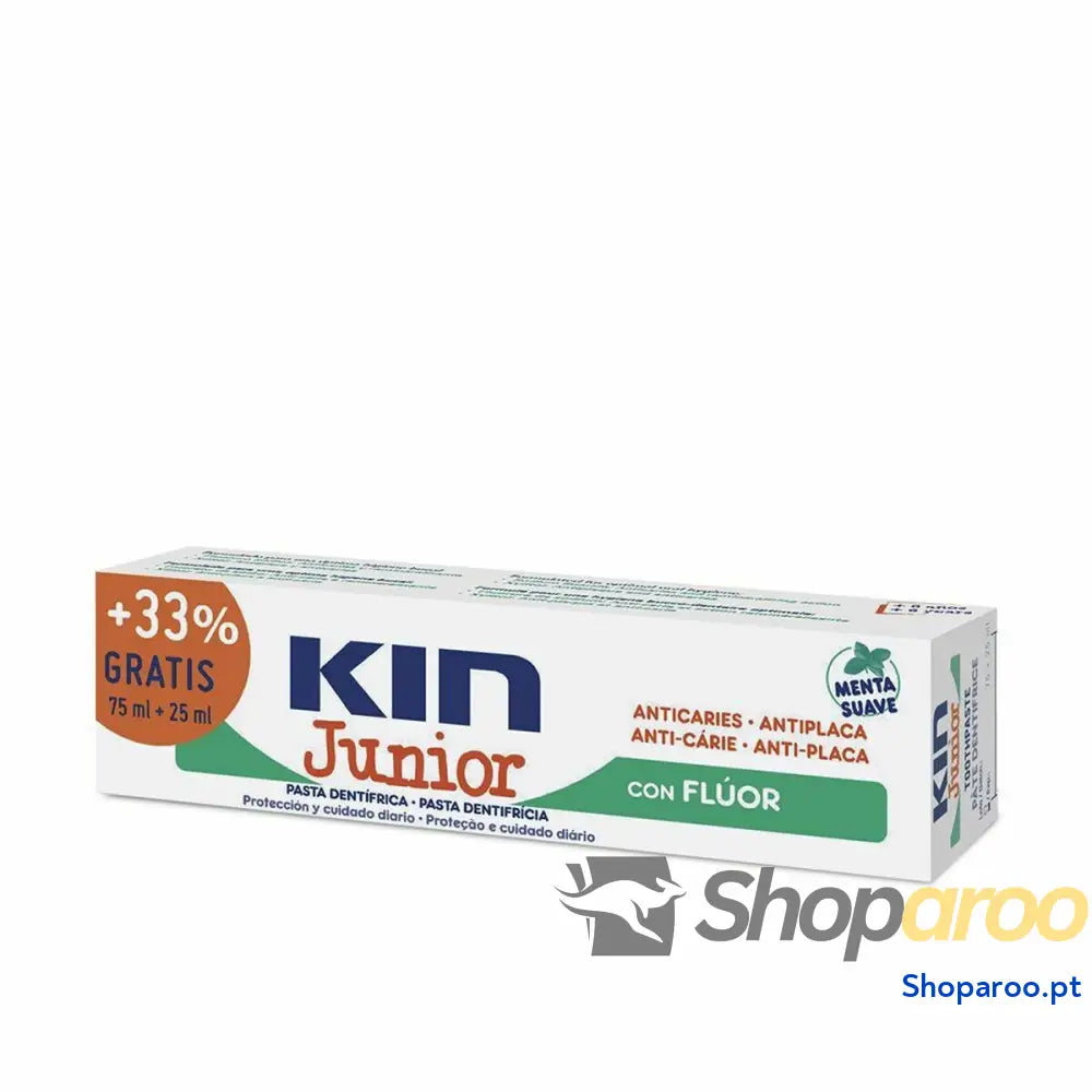 Pasta de dentes Kin Kin Junior Menta Anticáries 25 ml (100 ml)