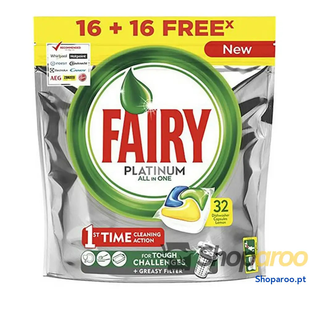 Pastilhas para Máquina de Lavar Louça Fairy All in 1 Platinum Fresco (24 Unidades)