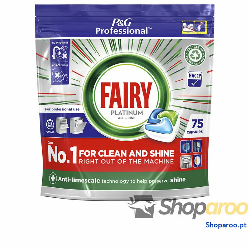 Pastilhas para Máquina de Lavar Louça Fairy Platinum (75 Unidades)