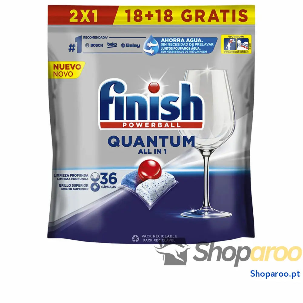 Pastilhas para Máquina de Lavar Louça Finish Quantum (36 Unidades)