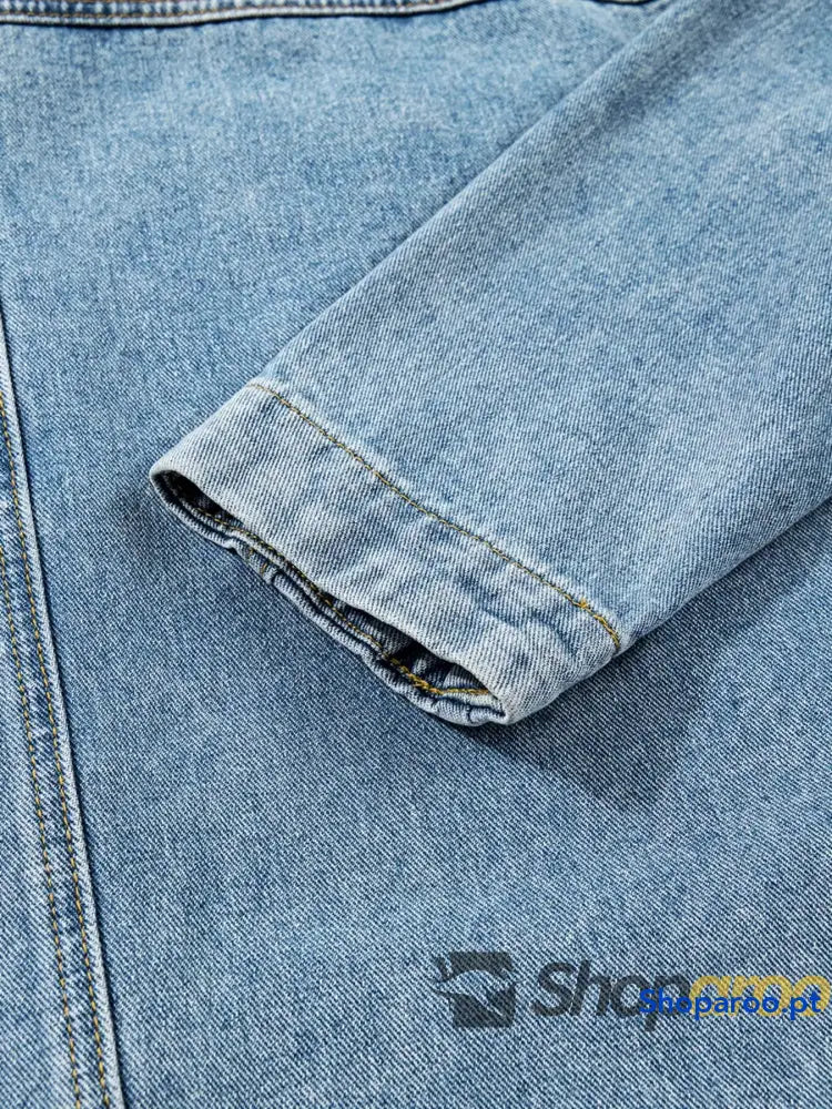 Patched Pockets Side Tie Denim Jacket