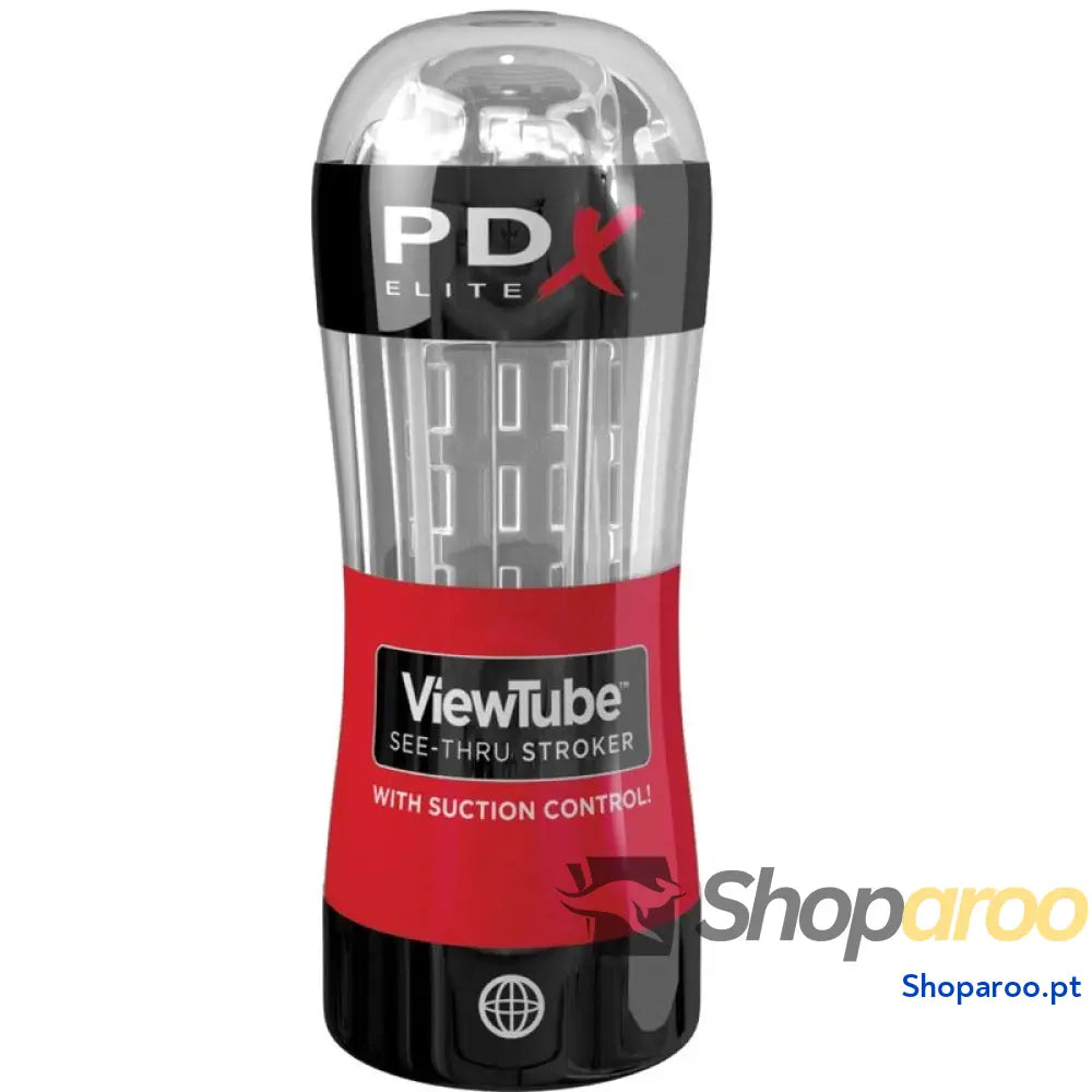 PDX ELITE - STROKER MASTURBADOR VIEWTUBE CONTROLE ONDAS ESTIMULANTES TRANSPARENTES