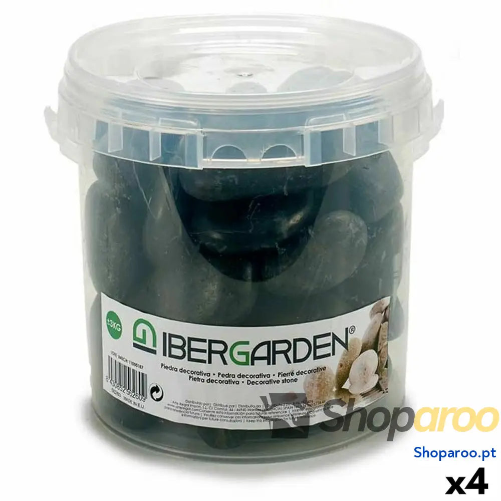 Pedras Decorativas Ibergarden 3BG Preto Grande 3 Kg (4 Unidades)