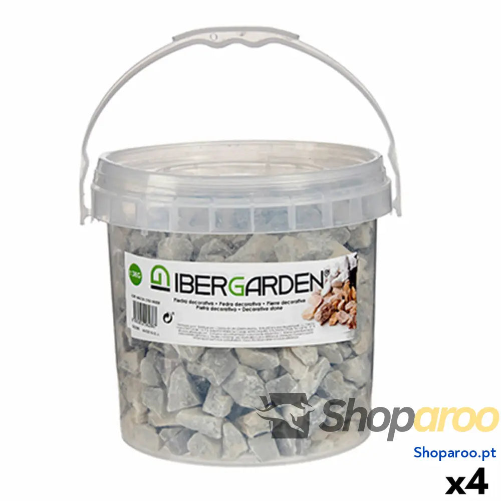 Pedras Decorativas Ibergarden 3KG-GRIS CLARO Cinzento claro 3 Kg (4 Unidades)