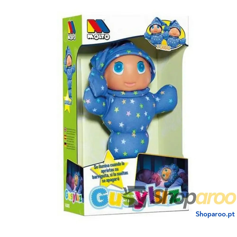 Peluche Gusy Luz Moltó 385 Azul Cor de Rosa Verde Multicolor PVC (33 cm)