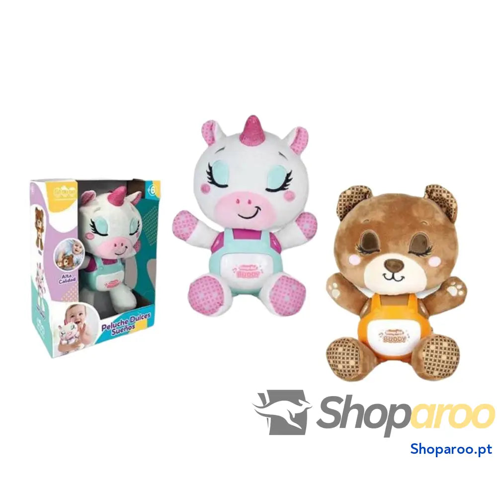 Peluche Musical Branco Castanho 25 cm Papel