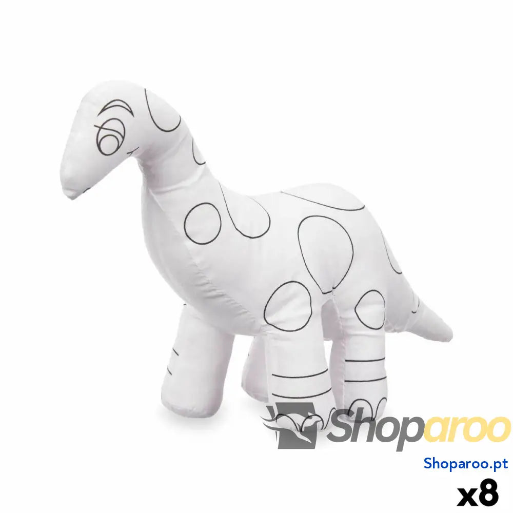 Peluche para colorir Pincello ST205 Branco Preto Tecido 28 x 22 x 9 cm Dinossauro (8 Unidades)