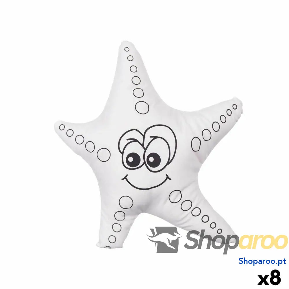 Peluche para colorir Pincello ST371 Branco Preto Tecido 26 x 26 x 8 cm Estrela do mar (8 Unidades)
