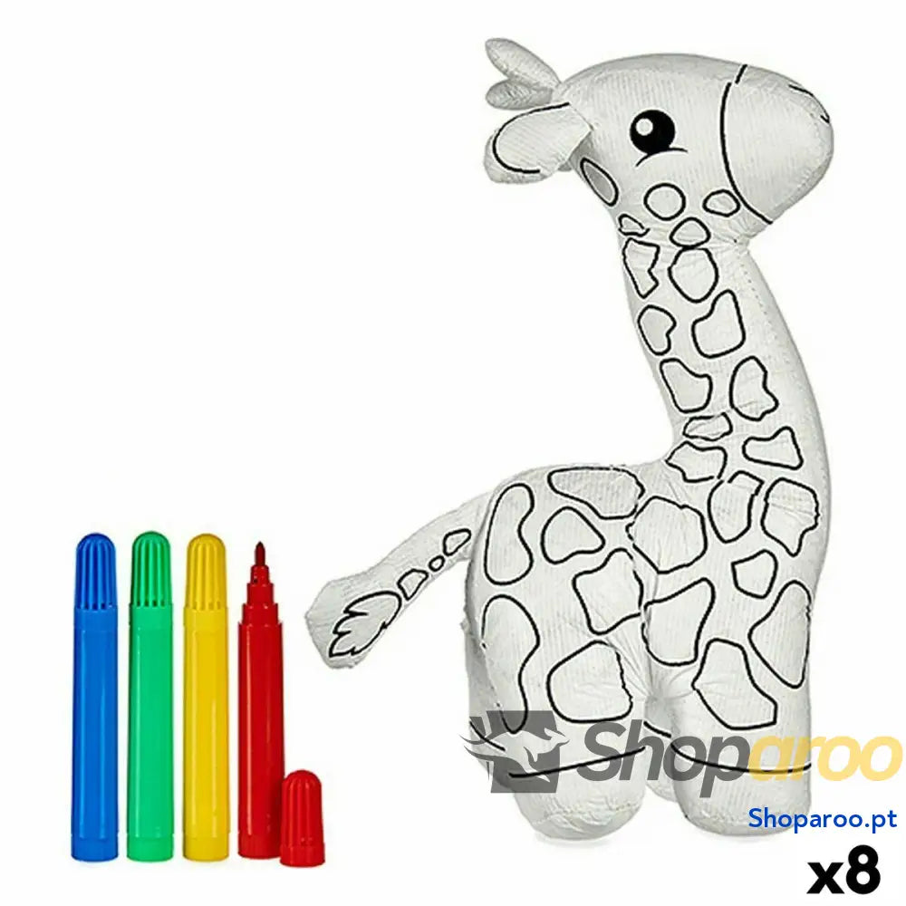 Peluche para colorir Pincello ST448 Branco Preto 9 x 23 x 15 cm Girafa (8 Unidades)