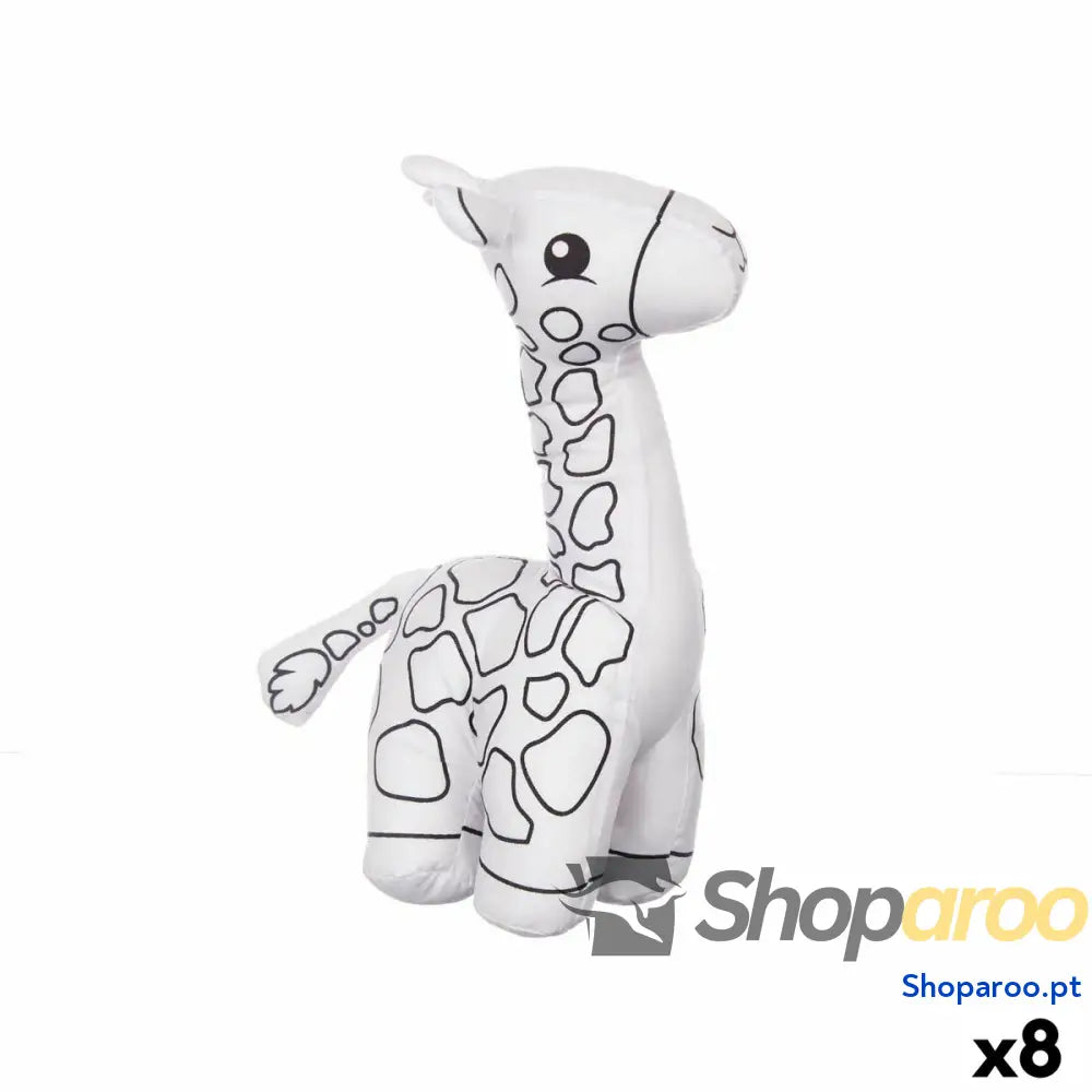 Peluche para colorir Pincello ST448 Branco Preto Tecido 17 x 22 x 9 cm Girafa (8 Unidades)