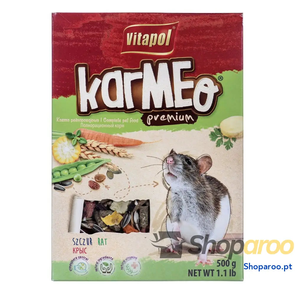 penso Vitapol Karmeo Premium Salmão Ervilhas Coelho Ratazana 500 g