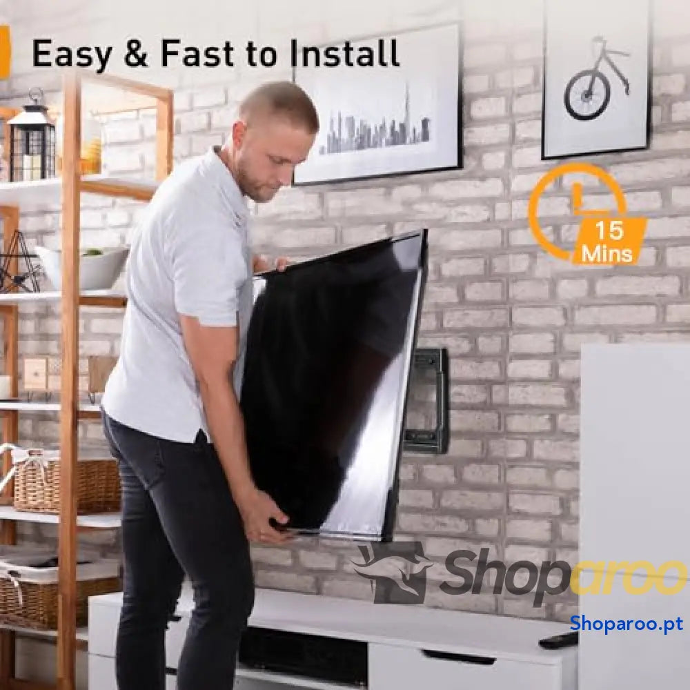 Perlegear Suporte de parede para TV 26 a 65 polegadas inclinável com carga 45 kg VESA máx. 400x400 mm