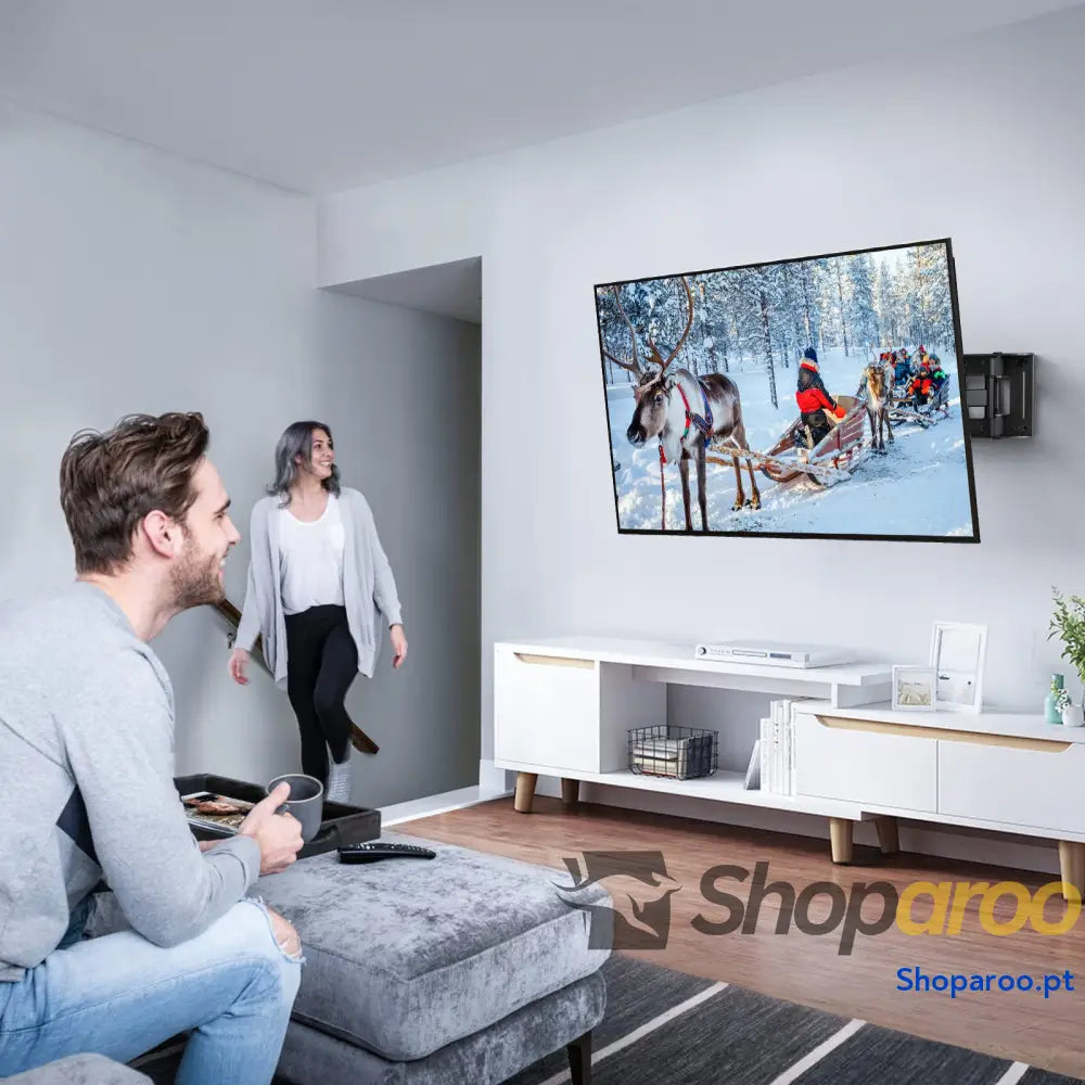 PERLESMITH Suporte de TV parede articulado inclinável e giratório – para telas 26 a 70 polegadas MAX VESA 400x400 mm