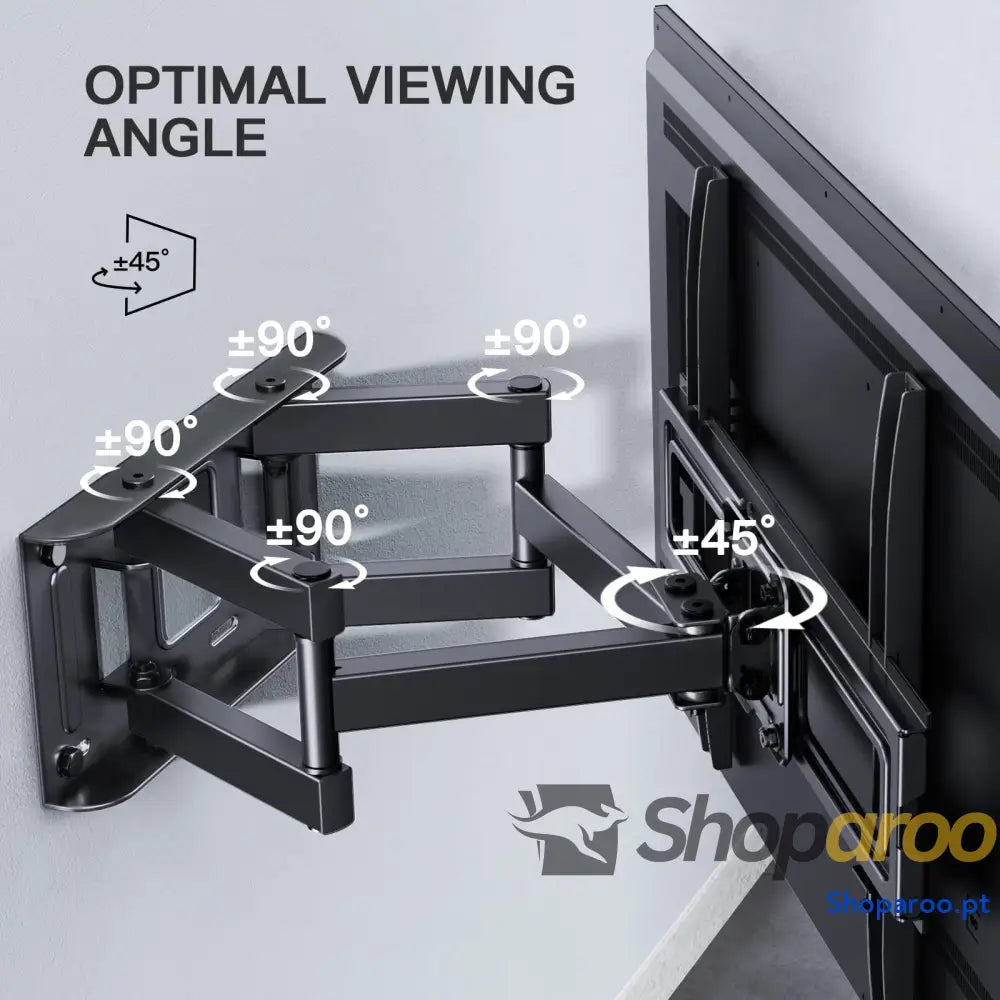 PERLESMITH Suporte de TV parede articulado inclinável e giratório – para telas 26 a 70 polegadas MAX VESA 400x400 mm