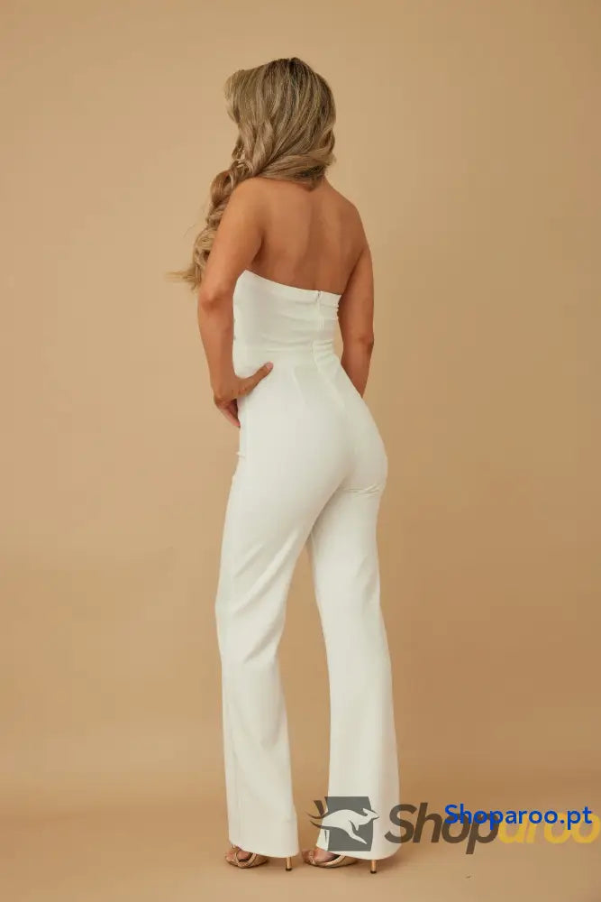 Petal Layer Flap With Rhinestones Jumpsuit