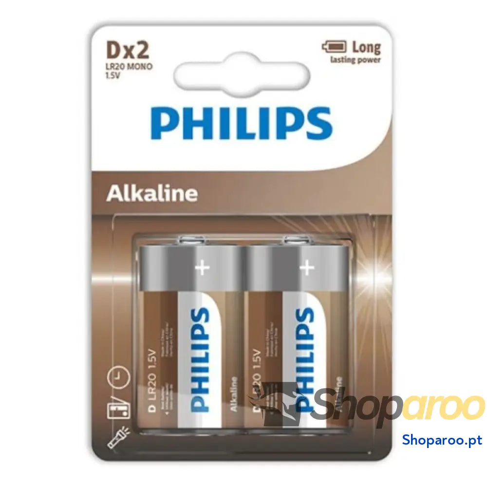 PHILIPS BATERIA ALCALINA D LR20 BLISTER*2