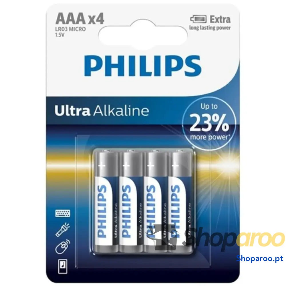 PHILIPS BATERIA ULTRA ALCALINA AAA LR03 4 UNIDADE