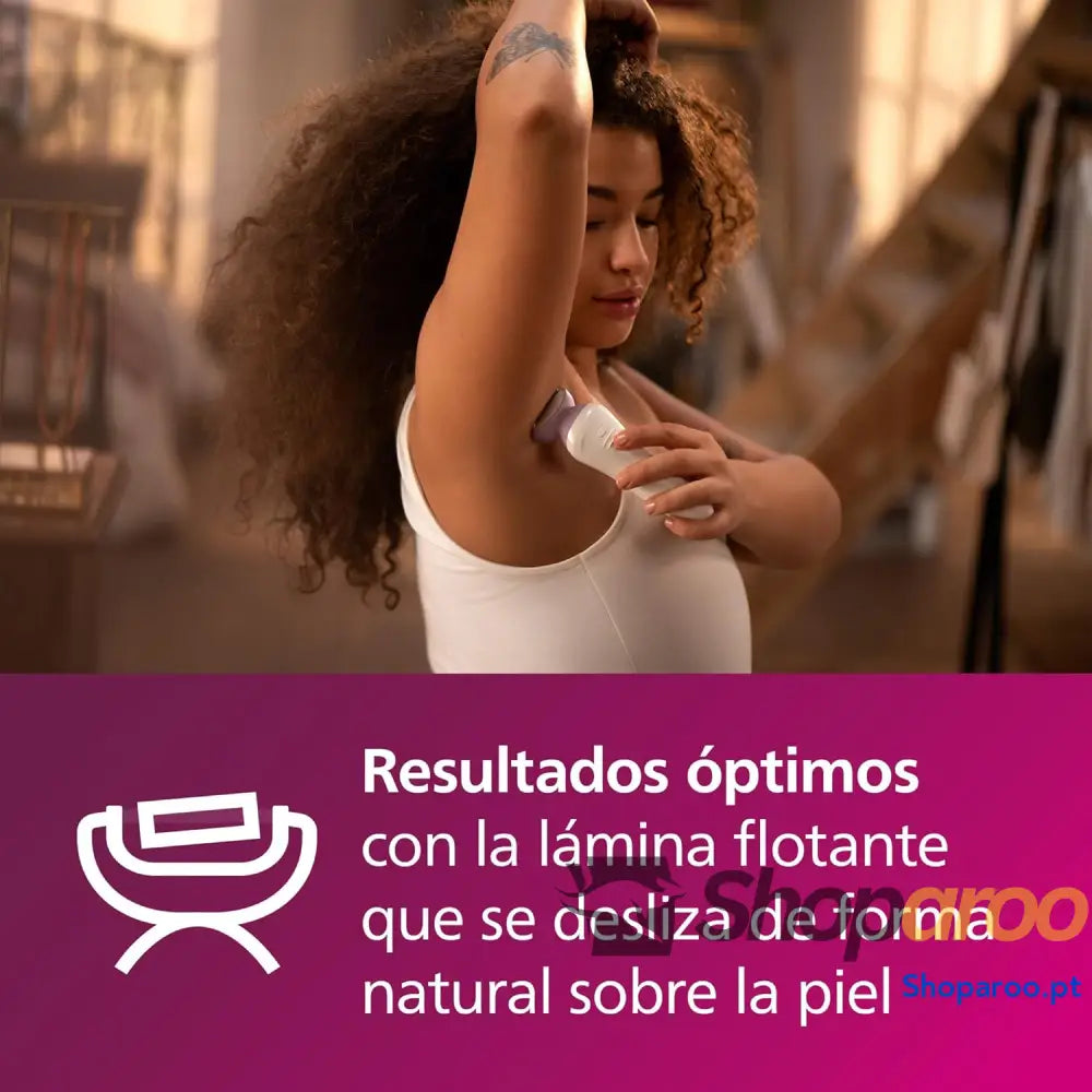 Philips Máquina de barbear feminina série 6000 4 acessórios inclui luva esfoliante guia pente e escova limpeza