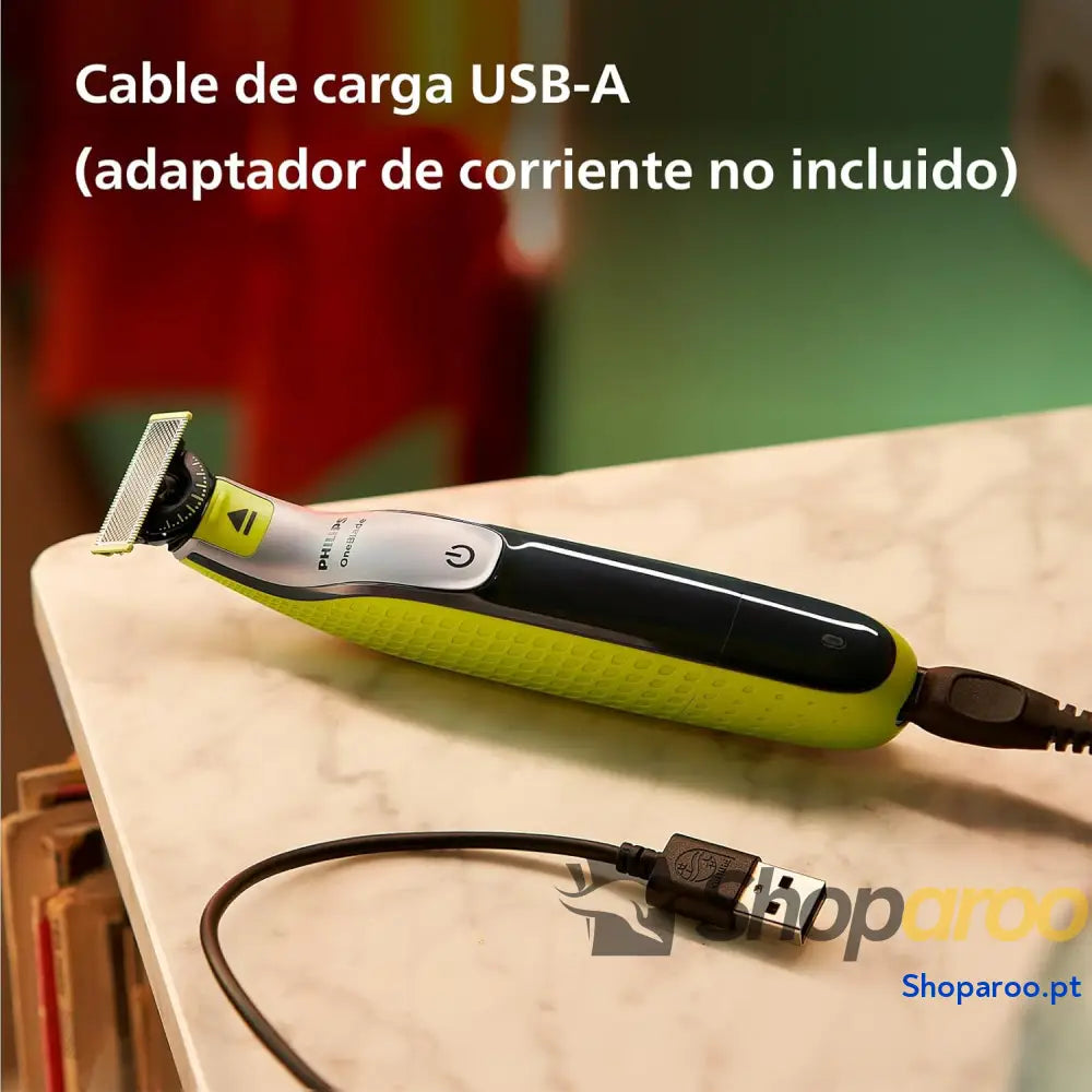 Philips OneBlade 360 Máquina de barbear híbrida barbeador elétrico e máquina 2 lâminas guia pente ajustável 5 em 1