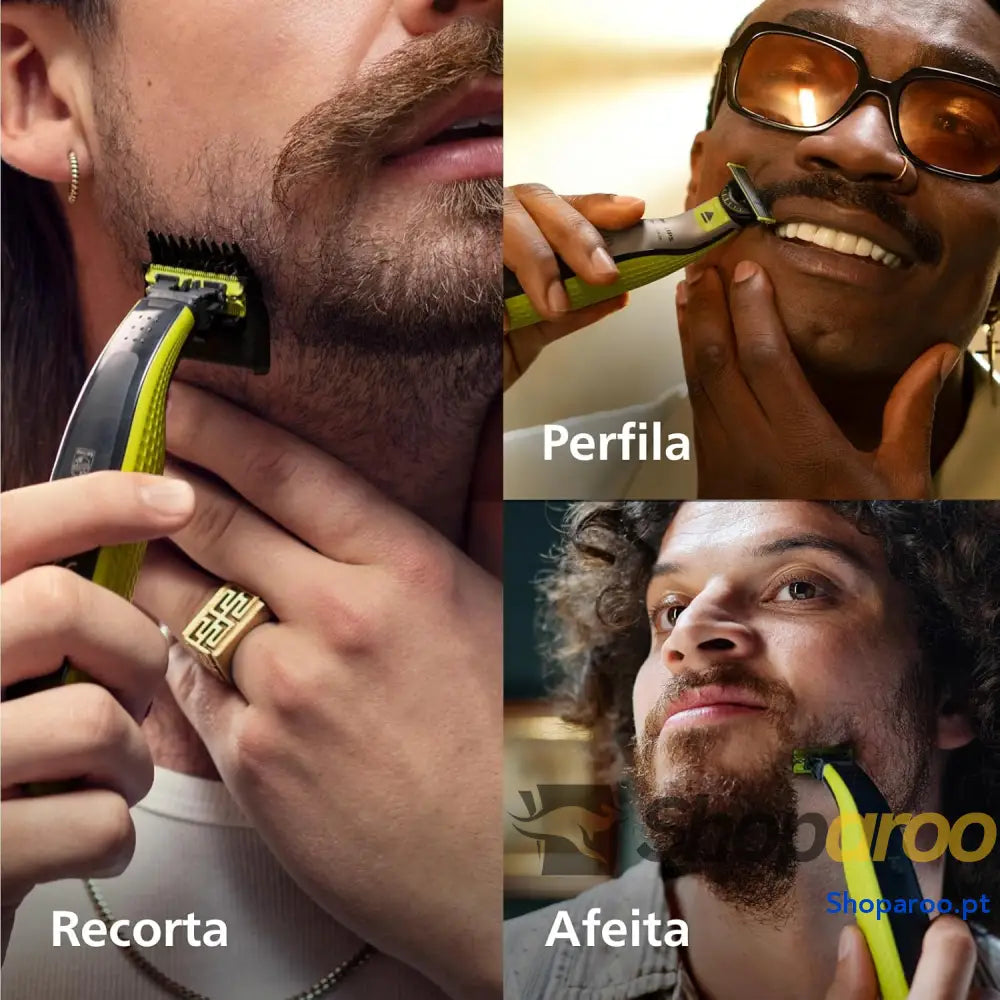Philips OneBlade 360 Máquina de barbear híbrida barbeador elétrico e máquina 2 lâminas guia pente ajustável 5 em 1