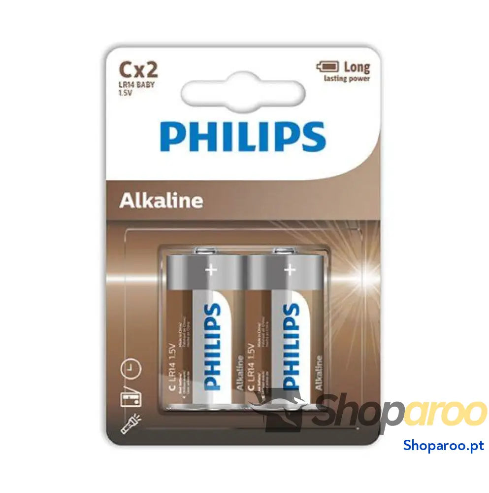 PHILIPS PILHAS ALCALINAS C LR14 BLISTER*2