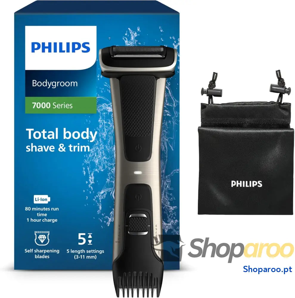 Philips Série 7000 BG7025/15 Máquina de barbear corporal com cabeça corte e 80 minutos utilização adequada para o duche