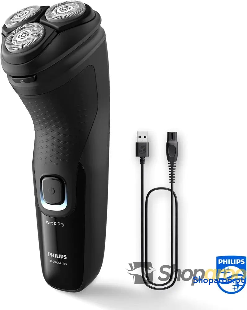 Philips Série X3000 Máquina de barbear elétrica para homem máquina com cortinadores 27 lâminas cuidado da pele 40 min