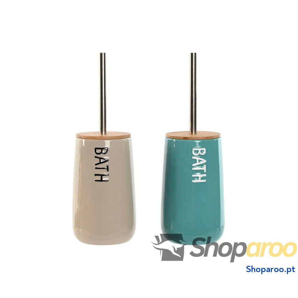 Piaçaba Home ESPRIT Bege Turquesa Bambu Aço inoxidável Dolomite 12,2 x 35,2 cm (2 Unidades)