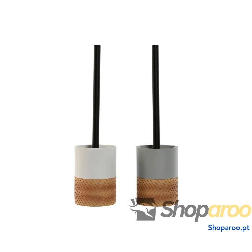 Piaçaba Home ESPRIT Branco Cinzento Natural Resina 9,5 x 37 cm (2 Unidades)