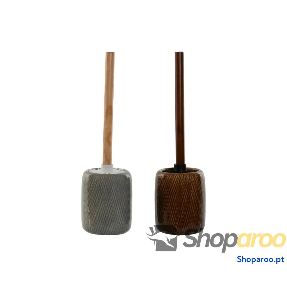 Piaçaba Home ESPRIT Castanho Cinzento Polietileno Grés 11 x 40 cm (2 Unidades)