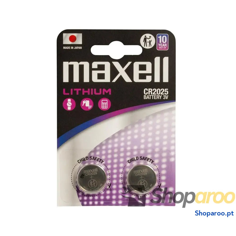 Pilha de Lítio Maxell CR2025 170 mAh 3 V (2 Unidades)