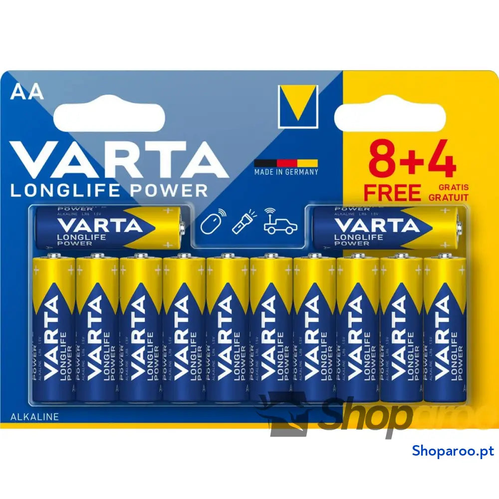 Pilhas Alcalinas Varta Longlife Power AA 1,5 V (12 Unidades)