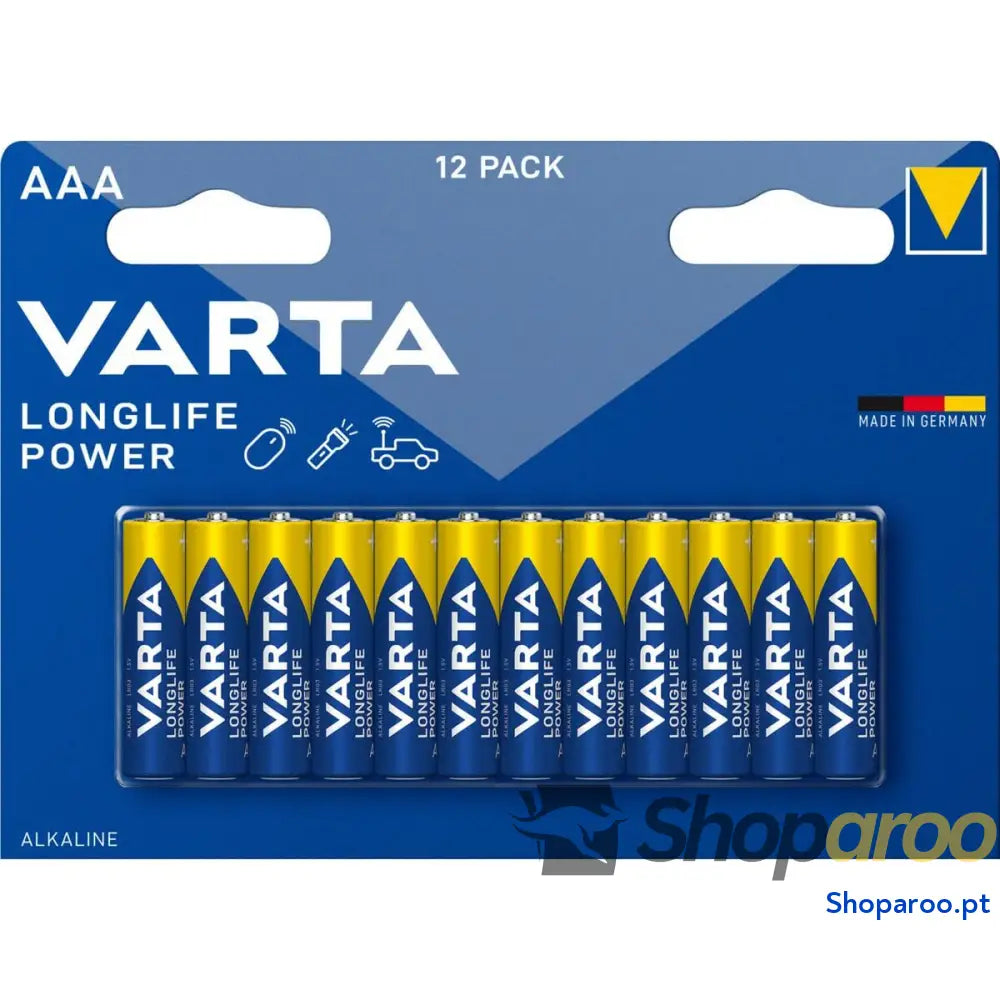 Pilhas Alcalinas Varta Longlife Power AAA LR03 1,5 V (12 Unidades)