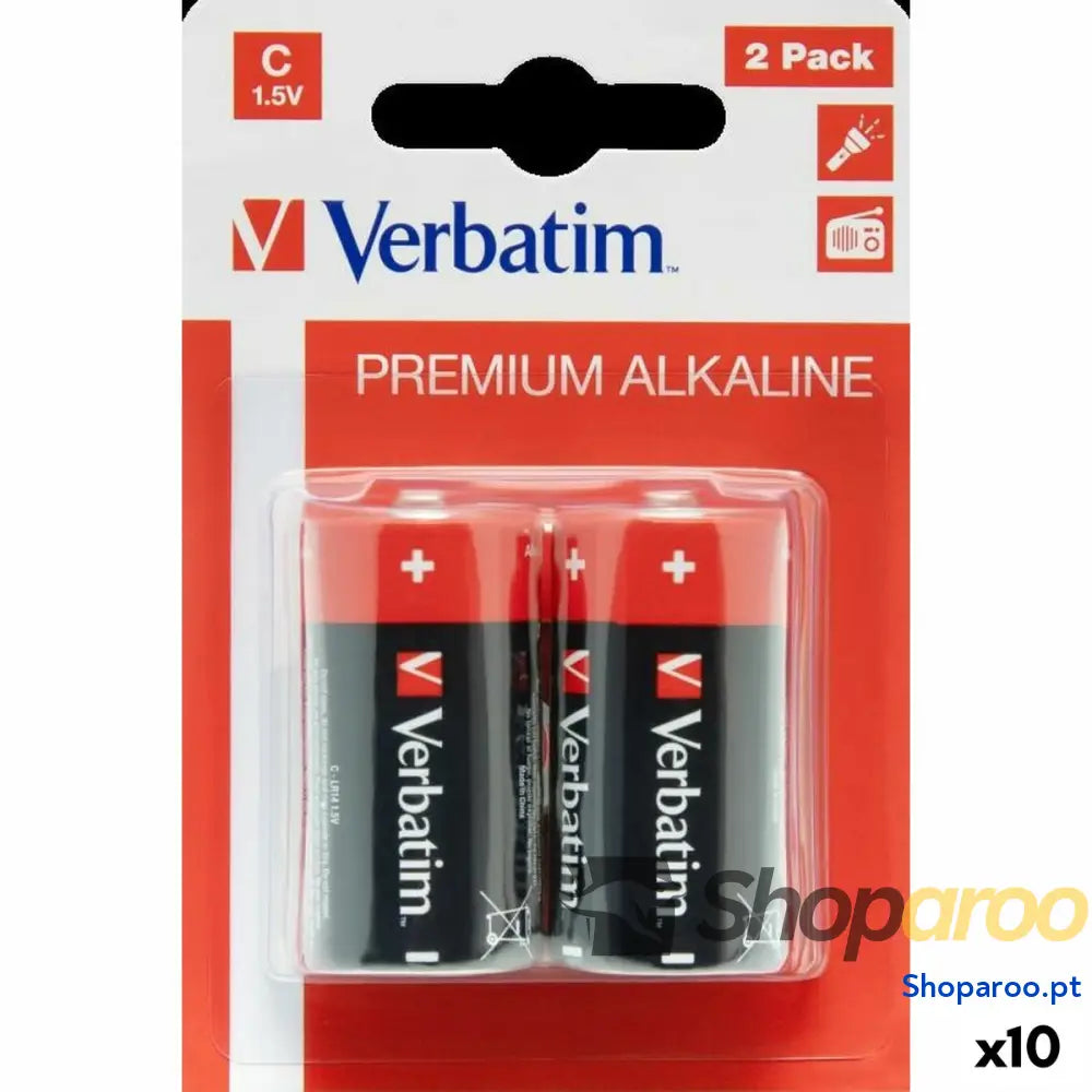 Pilhas Alcalinas Verbatim LR14 1,5 V (10 Unidades)