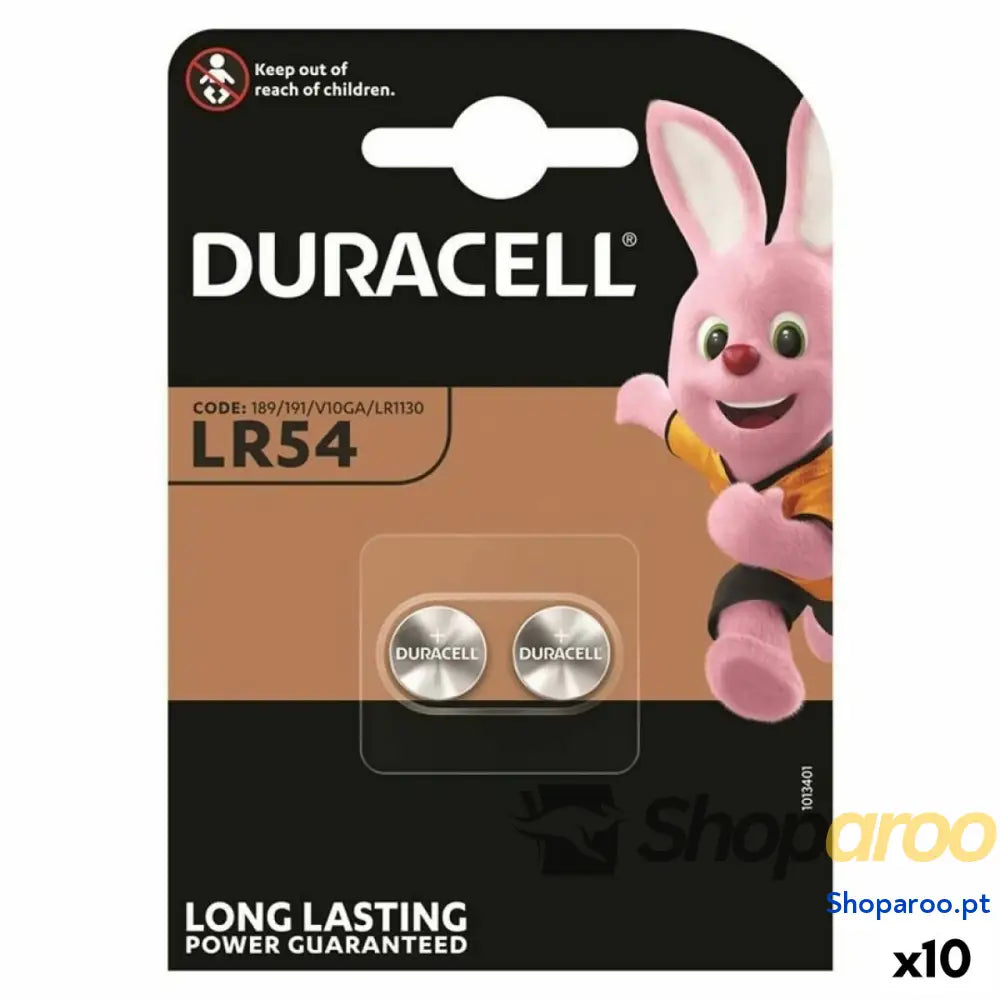 Pilhas de Botão Alcalinas DURACELL LR1130 LR54  2 Peças 10 Unidades 1,5 V
