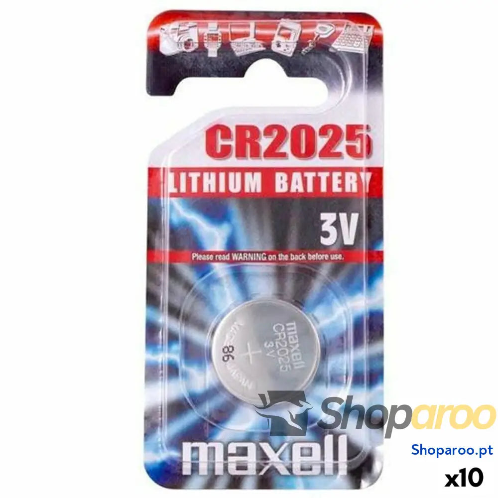 Pilhas de Botão de Lítio Maxell 3V CR2025 (10 Unidades)