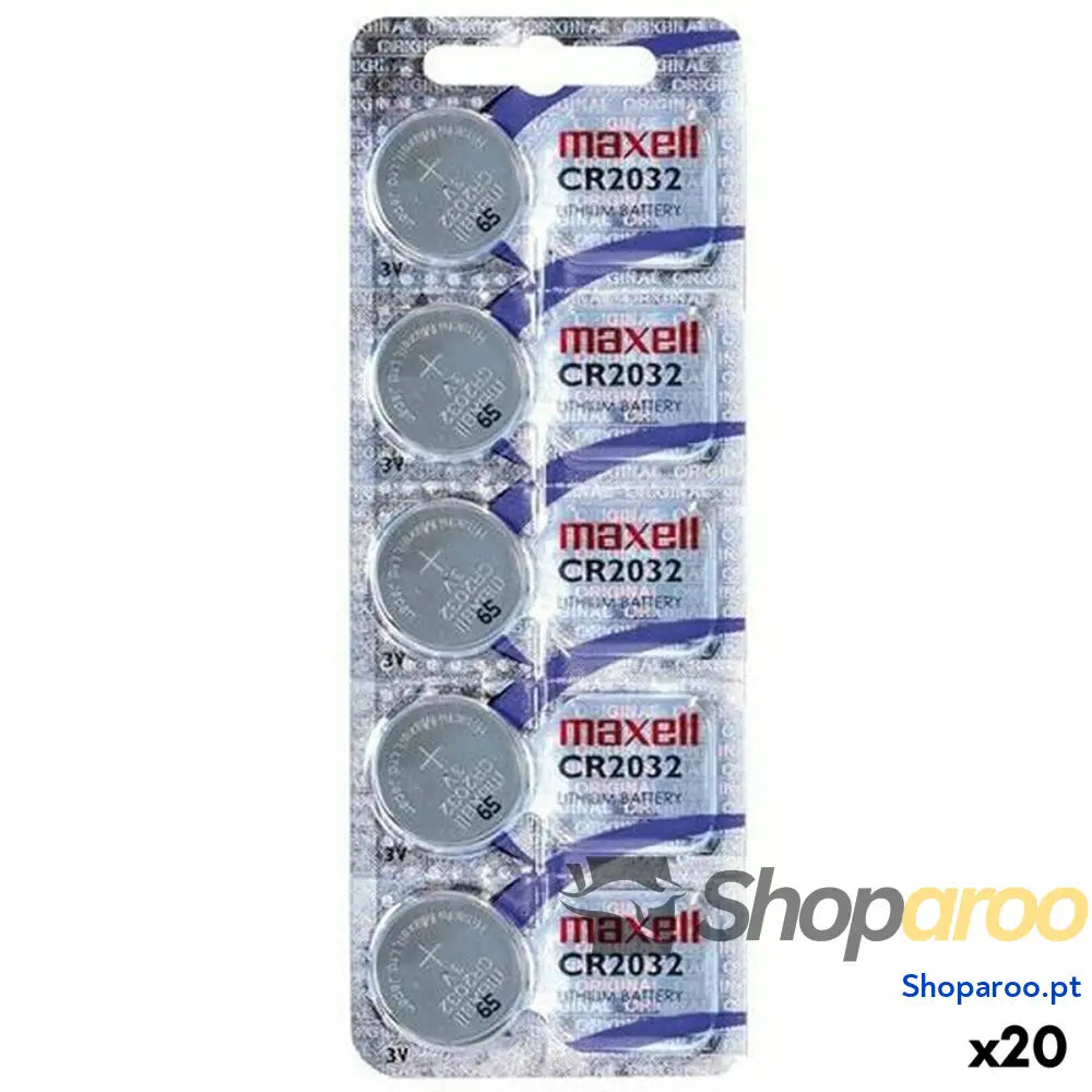 Pilhas de Botão de Lítio Maxell 3V CR2032 (20 Unidades)
